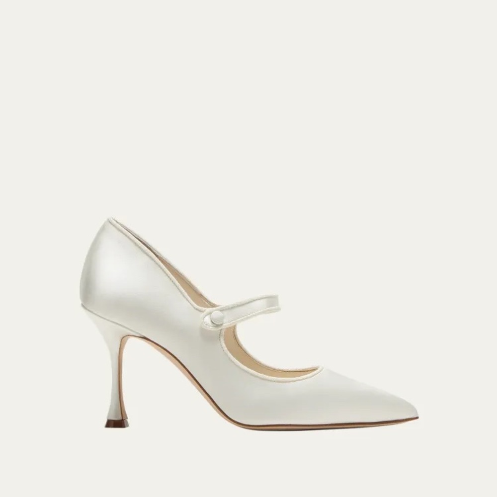 Manolo Blahnik Camparinew Mary Jane Stiletto Pumps - Picture 2 of 5